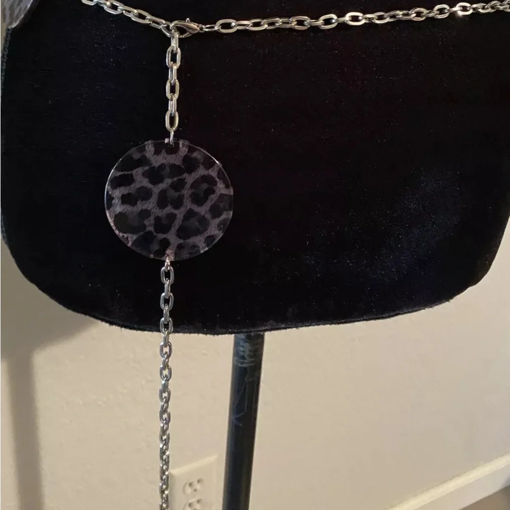 Vintage Chain Belt Leopard Print‎ Lucite Discs